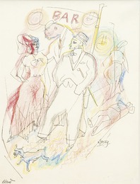 George Grosz, c. 1916, 282 &times; 222 mm (11,1 &times; 8,7 in), Colour crayon and pen and ink on paper